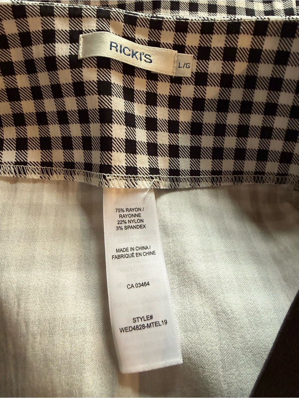 Ricki's Black and White Microtwill Gingham Pencil Skirt - Picture 3 of 3
